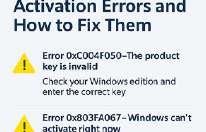 Common Windows Activation Errors and How to Fix Them
